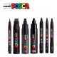 Kit Posca Preto Pc-1m/pc-3m/pc-5m/pc7m